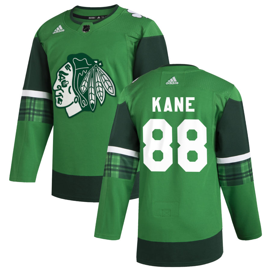 Chicago Blackhawks #88 Patrick Kane Men Adidas 2020 St. Patrick Day Stitched NHL Jersey Green->minnesota wild->NHL Jersey